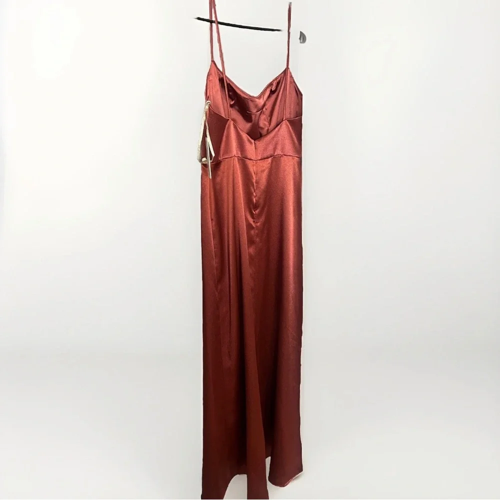 Jenny Yoo Rust Satin Gown - Picture 4 of 15